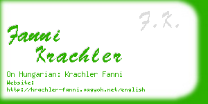 fanni krachler business card